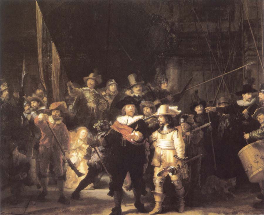The Company of Frans Banning Cocq and Willem van Ruytenburch also Known as the Night Watch